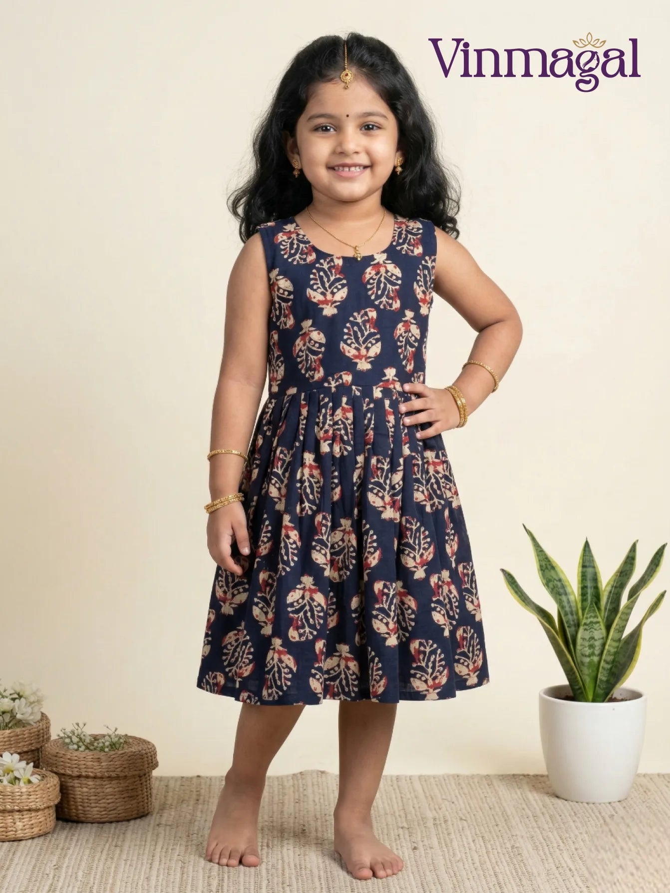 black soft cotton frock for girls comfortable kids daily casual dress