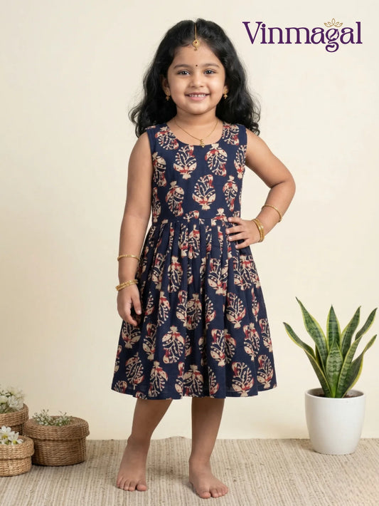 black soft cotton frock for girls comfortable kids daily casual dress