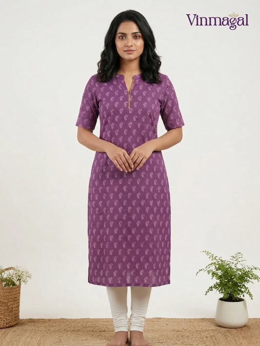 purple cotton kurti for women comfortable daily wear kurti s to xl