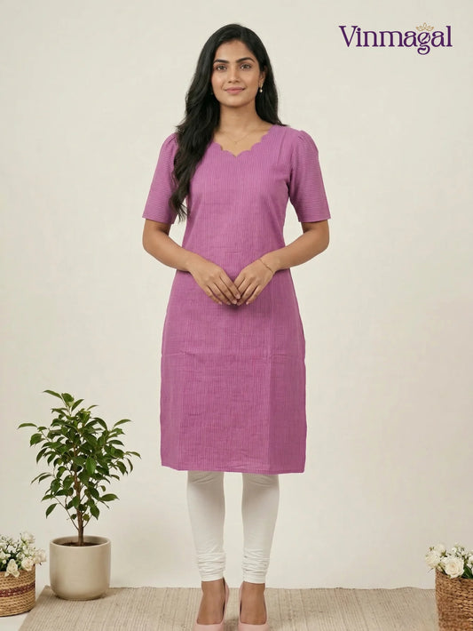 purple soft cotton kurti for women comfortable daily wear kurta s to xl