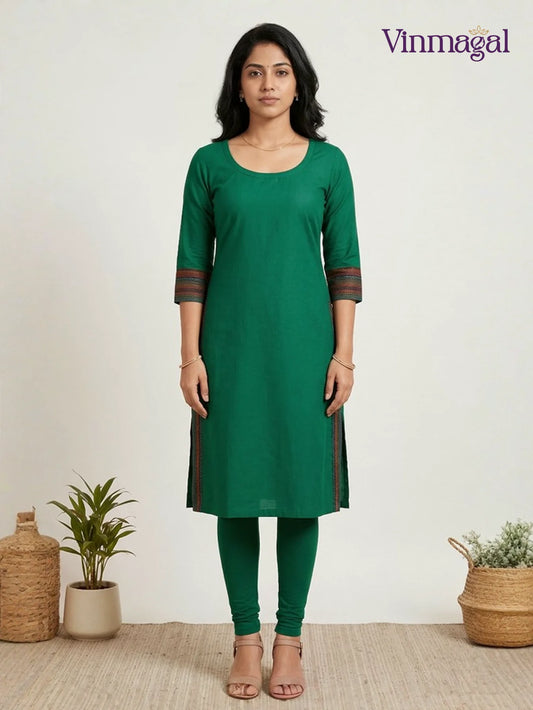 sea green chettinad cotton kurti for women soft daily wear kurti