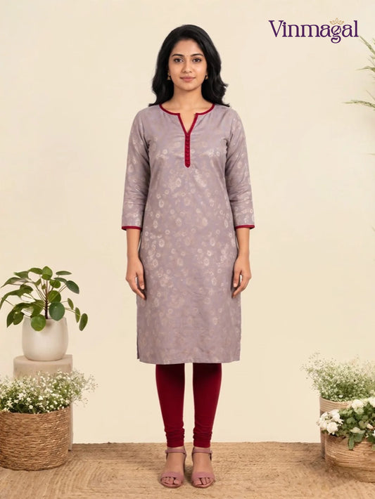 pastel purple kurti for women designed as soft everyday ethnic wear