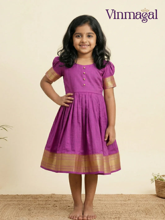Pink cotton frock for girls soft comfortable casual party wear kids dress