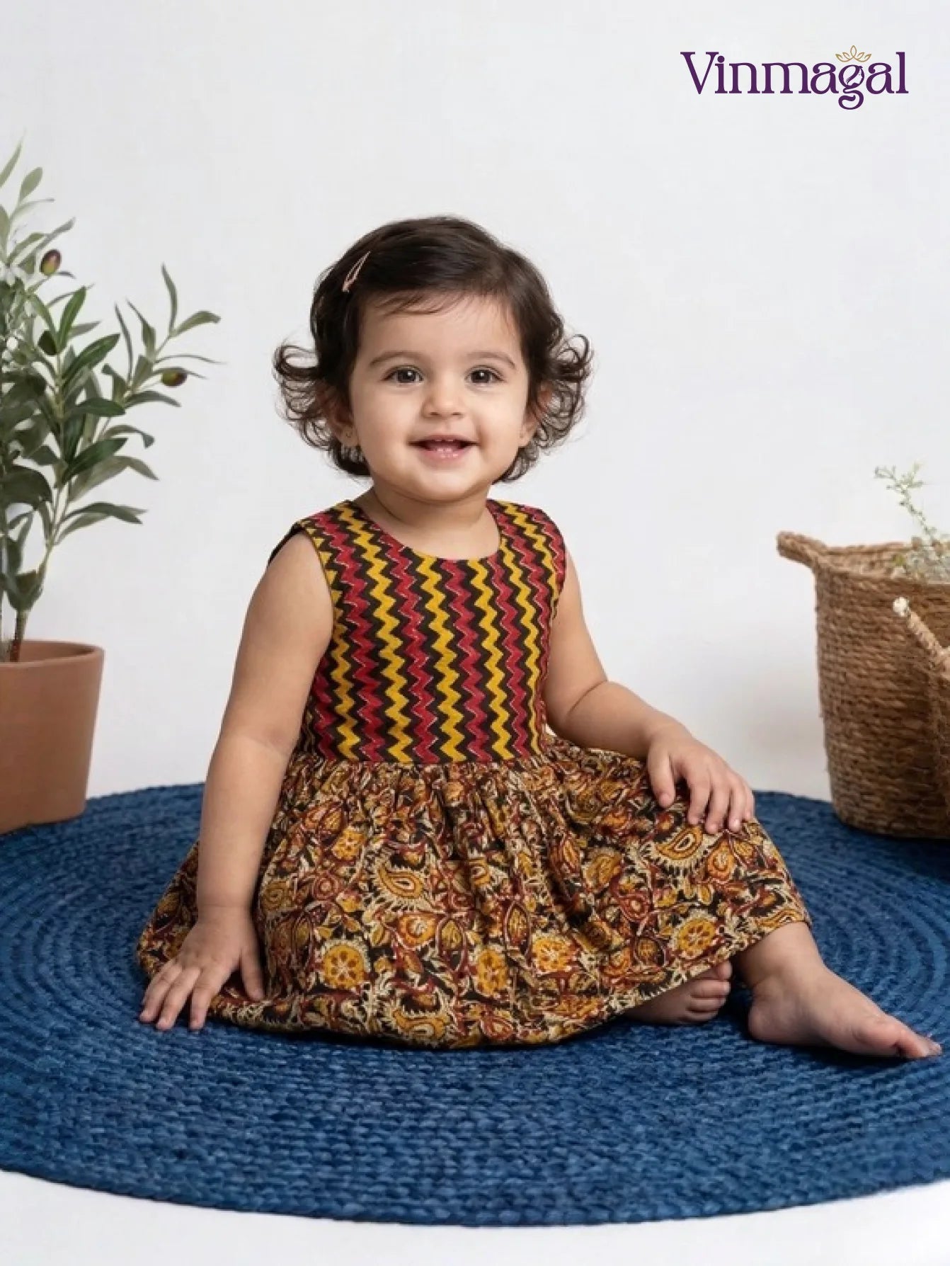 red and black cotton dress set for kids suitable for casual and party wear